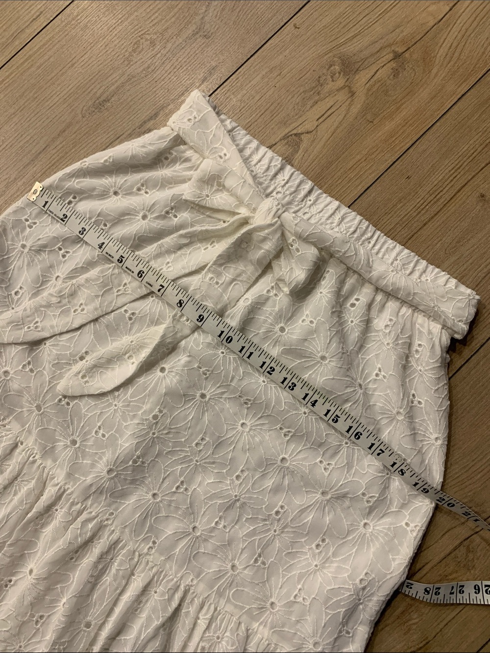 White Floral Maxi Skirt | bow in front or back | country girl + coastal + girly - Picture 8 of 9